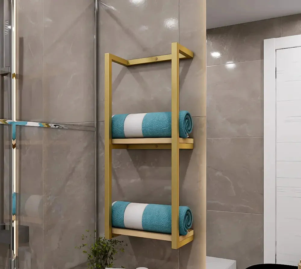 2-Tier Bathroom Shelf, Towel Storage for Bathroom
